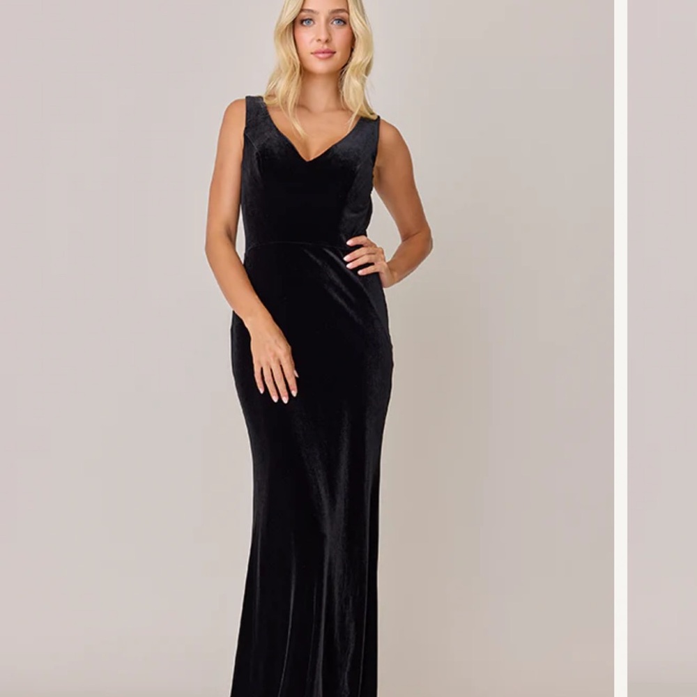 Revelry Dakota Black Velvet Evening Gown